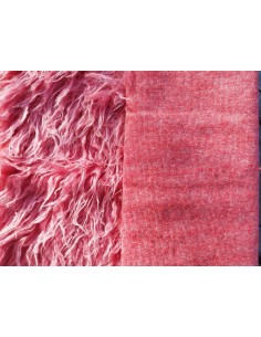 Luxusní umělá kožešina – metráž, alpaka malinová tmavě růžová, vlas 60 mm, šíře 150 cm