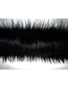 Kožešinový lem na kapuci a kabát – černá luxusní, šíře 10 cm, vlas 50 mm