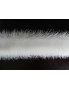 Kožešinový lem na kapuci a kabát – slonová kost ivory, šíře 10 cm, vlas 36 mm