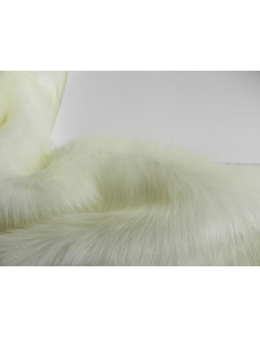 Kožešinový lem na kapuci a kabát – slonová kost ivory, šíře 10 cm, vlas 36 mm