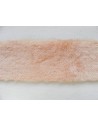 Kožešinový lem na kapuci a kabát – béžový hladký lesklý plyš, šíře 10 cm, vlas 9 mm