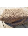 Kožešinový lem na kapuci a kabát – teddy hnědá, šíře 10 cm, vlas 24 mm