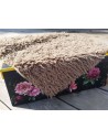 Kožešinový lem na kapuci a kabát – teddy hnědá, šíře 10 cm, vlas 24 mm