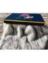 Kožešinový lem na kapuci a kabát – polární liška bílo-černá, šíře 10 cm, vlas 50 mm
