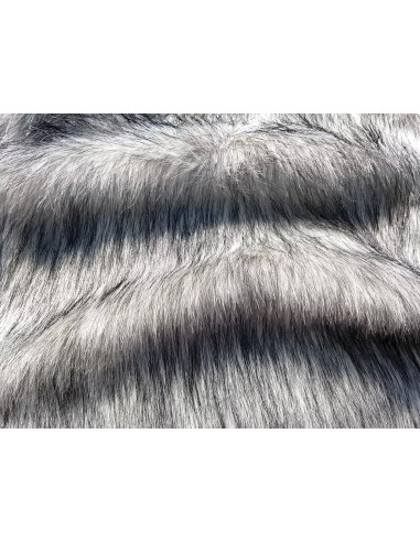 Kožešinový lem na kapuci a kabát – polární liška bílo-černá, šíře 10 cm, vlas 50 mm