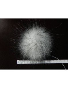 Kožešinový lem na kapuci a kabát – polární liška bílo-černá, šíře 10 cm, vlas 36 mm