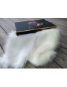 Kožešinový lem na kapuci a kabát – slonová kost ivory, šíře 10 cm, vlas 50 mm