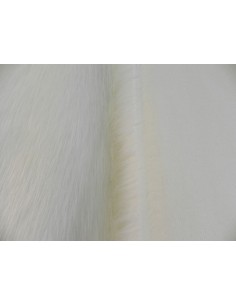 Kožešinový lem na kapuci a kabát – slonová kost ivory, šíře 10 cm, vlas 50 mm