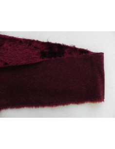 Kožešinový lem na kapuci a kabát – merlot vínově červený plyš, šíře 10 cm, vlas 9 mm