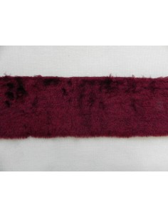 Kožešinový lem na kapuci a kabát – merlot vínově červený plyš, šíře 10 cm, vlas 9 mm
