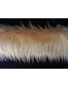 Kožešinový lem na kapuci a kabát – béžový, šíře 10 cm, vlas 45 mm