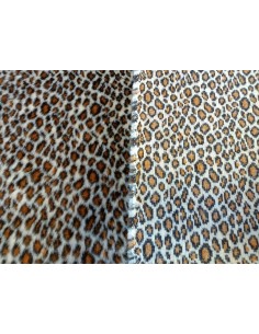Kožešinový lem na kapuci a kabát – hladký plyš hnědý gepard, šíře 10 cm, vlas 9 mm