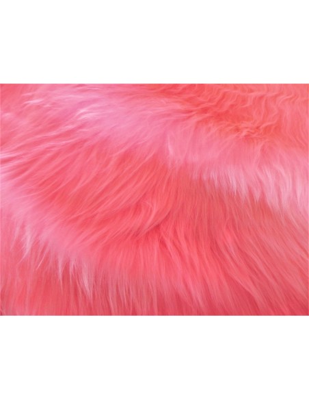 Kožešinový lem na kapuci a kabát – růžový, šíře 10 cm, vlas 45 mm