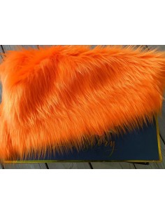 Kožešinový lem na kapuci a kabát – oranžový, šíře 10 cm, vlas 45 mm