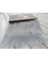 Kožešinový lem na kapuci a kabát – světle šedá ocel, šíře 10 cm, vlas 90 mm