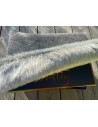 Kožešinový lem na kapuci a kabát – šedý melír, šíře 10 cm, vlas 25 mm
