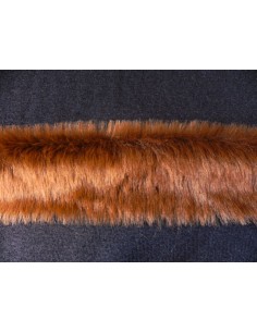 Kožešinový lem na kapuci a kabát – zrzavě hnědý, šíře 10 cm, vlas 25 mm