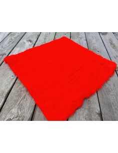 Kožešinový čtverec 48 × 48 cm – červená, umělá kožešina, vlas 17 mm