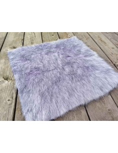 Kožešinový čtverec 48 × 48 cm – luxusní fialová s černými vlákny, umělá kožešina, vlas 50 mm