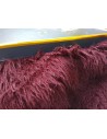 Luxusní umělá kožešina – vínová bordó, vlnitý vlas, 50 mm, šíře 155 cm