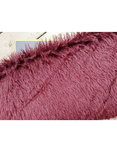 Luxusní umělá kožešina – vínová bordó, vlnitý vlas, 50 mm, šíře 155 cm
