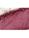 Luxusní umělá kožešina – vínová bordó, vlnitý vlas, 50 mm, šíře 155 cm