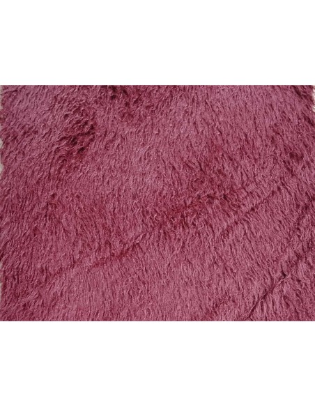 Kožešinový čtverec 48 × 48 cm – vínová bordó, vlnitý vlas, 50 mm