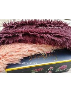 Kožešinový čtverec 48 × 48 cm – starorůžová, Dusty Rose, 50 mm vlas
