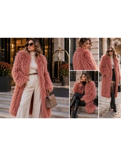 Kožešinový čtverec 48 × 48 cm – starorůžová, Dusty Rose, 50 mm vlas
