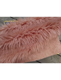 Luxusní umělá kožešina – starorůžová, Dusty Rose, 50 mm, šíře 155 cm