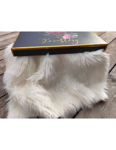 Luxusní umělá kožešina – smetanově bílá, shaggy vlas, 50 mm, šíře 155 cm