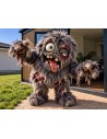 Luxusní umělá kožešina – tmavě šedá, shaggy vlas, 50 mm, šíře 155 cm