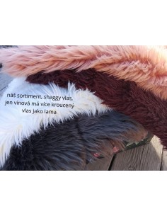 Luxusní umělá kožešina – tmavě šedá, shaggy vlas, 50 mm, šíře 155 cm