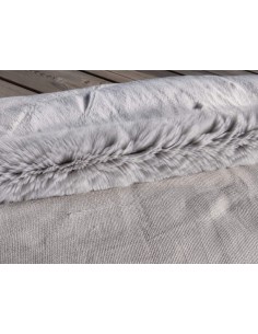 Luxusní umělá kožešina – ocelově šedá, 27 mm, šíře 155 cm