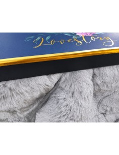 Kožešinový lem na kapuci a kabát – ocelově šedá, 27 mm, šíře 155 cm
