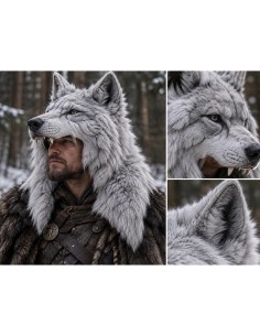 Ocelově šedá umělá kožešina 27 mm pro fursuit a zvířecí masky