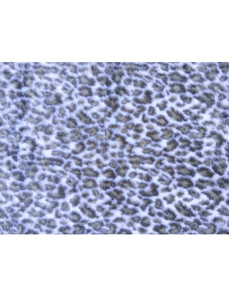 Umělá kožešina – metráž, plyš hladký, šedofialový gepard, vlas 12 mm, šíře 150 cm