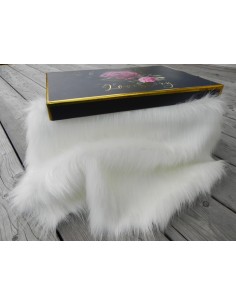 Luxusní umělá kožešina – metráž, slonová kost ivory, vlas 50 mm, šíře 147 cm