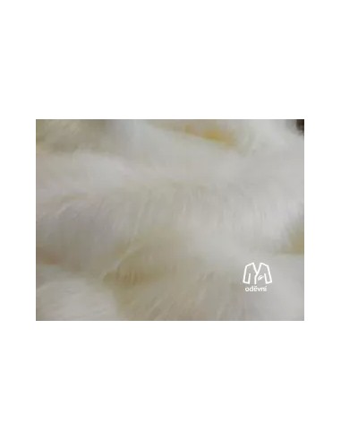 Luxusní umělá kožešina – metráž, slonová kost ivory, vlas 50 mm, šíře 147 cm