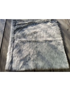 Kožešinový čtverec 48 × 48 cm – šedý melír, umělá kožešina, vlas 25 mm