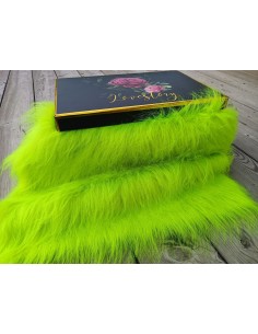 Kožešinový čtverec 48 × 48 cm – zářivě zelená neon, umělá kožešina, vlas 90 mm