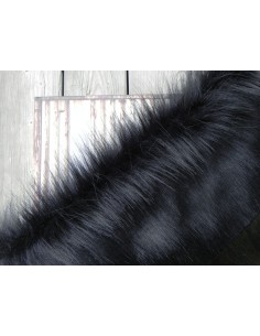 Kožešinový čtverec 48 × 48 cm – černá dekorační umělá kožešina, vlas 90 mm