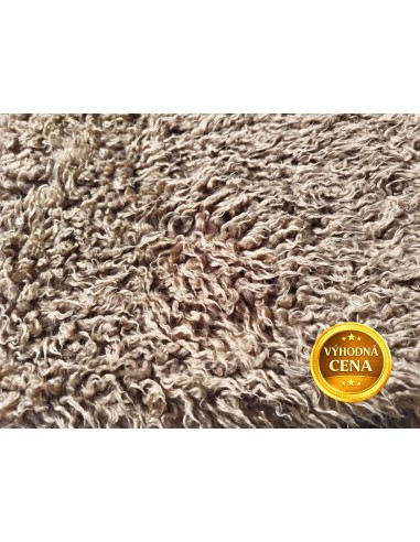 Umělá kožešina Teddy – metráž, hnědá, vlas 24 mm, šíře 150 cm