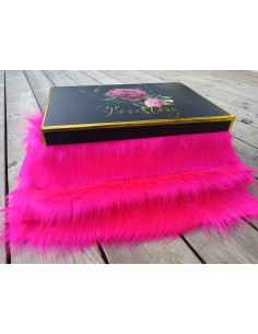 Luxusní umělá kožešina – metráž, fuchsie, vlas 45 mm, šíře 147 cm