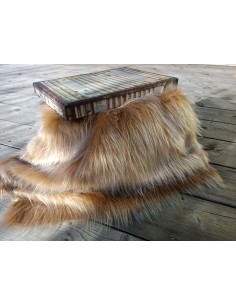 Kožešinový čtverec 48 × 48 cm – zlatavě hnědá, umělá kožešina, vlas 45 mm