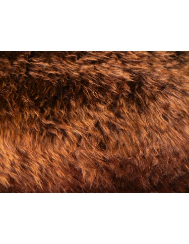 Luxusní umělá kožešina – metráž, zrzavě hnědá, vlas 45 mm, šíře 149 cm
