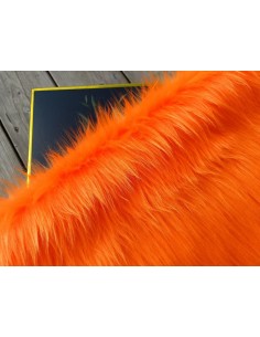 Kožešinový čtverec 48 × 48 cm – oranžová, umělá kožešina, vlas 45 mm