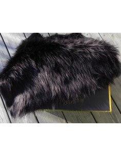 Luxusní umělá kožešina – metráž, černá, vlas 45 mm, šíře 149 cm