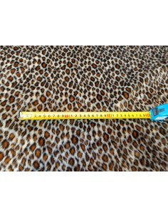 Umělá kožešina – metráž, plyš hladký hnědý gepard, vlas 9 mm, šíře 147 cm
