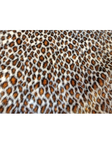Umělá kožešina – metráž, plyš hladký hnědý gepard, vlas 9 mm, šíře 147 cm